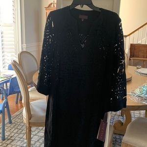 Black lace dress with black slip. Size M. NWT.